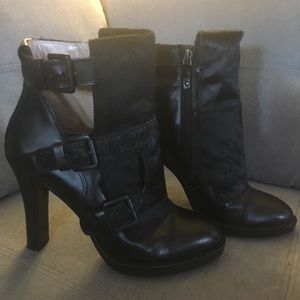 DKNY New York  Leather & Pony Hair  ankle boots.